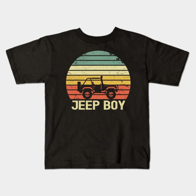 Jeep Boy Vintage Jeeps Kids T-Shirt by Oska Like
